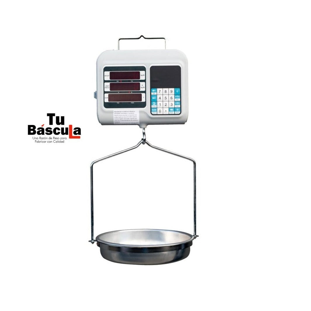 Báscula Electrónica Colgante con Plato de Acero Inoxidable 40KG