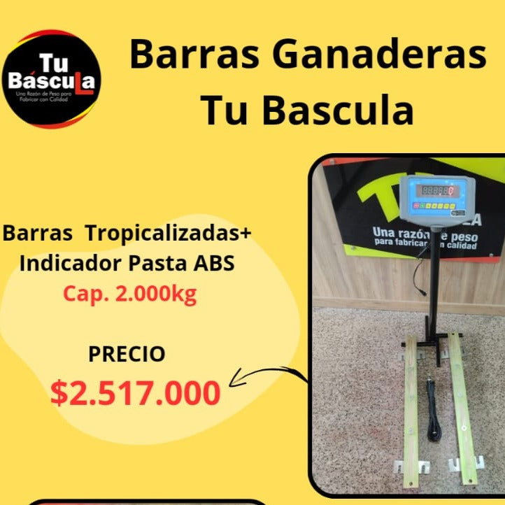 Barras Ganaderas Tropicalizadas con Indicador Pasta ABS Cap 2 Ton