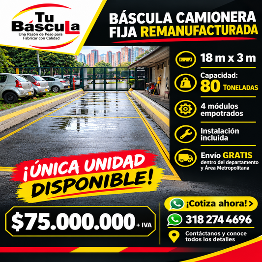 🚨BÁSCULA CAMIONERA FIJA REMANUFACTURADA🚨
