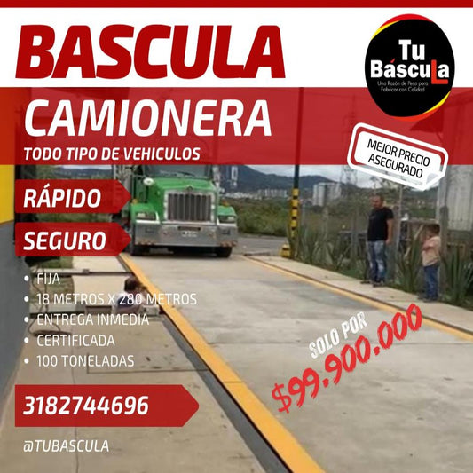 Báscula Camionera Fija 18 metros x 280cm