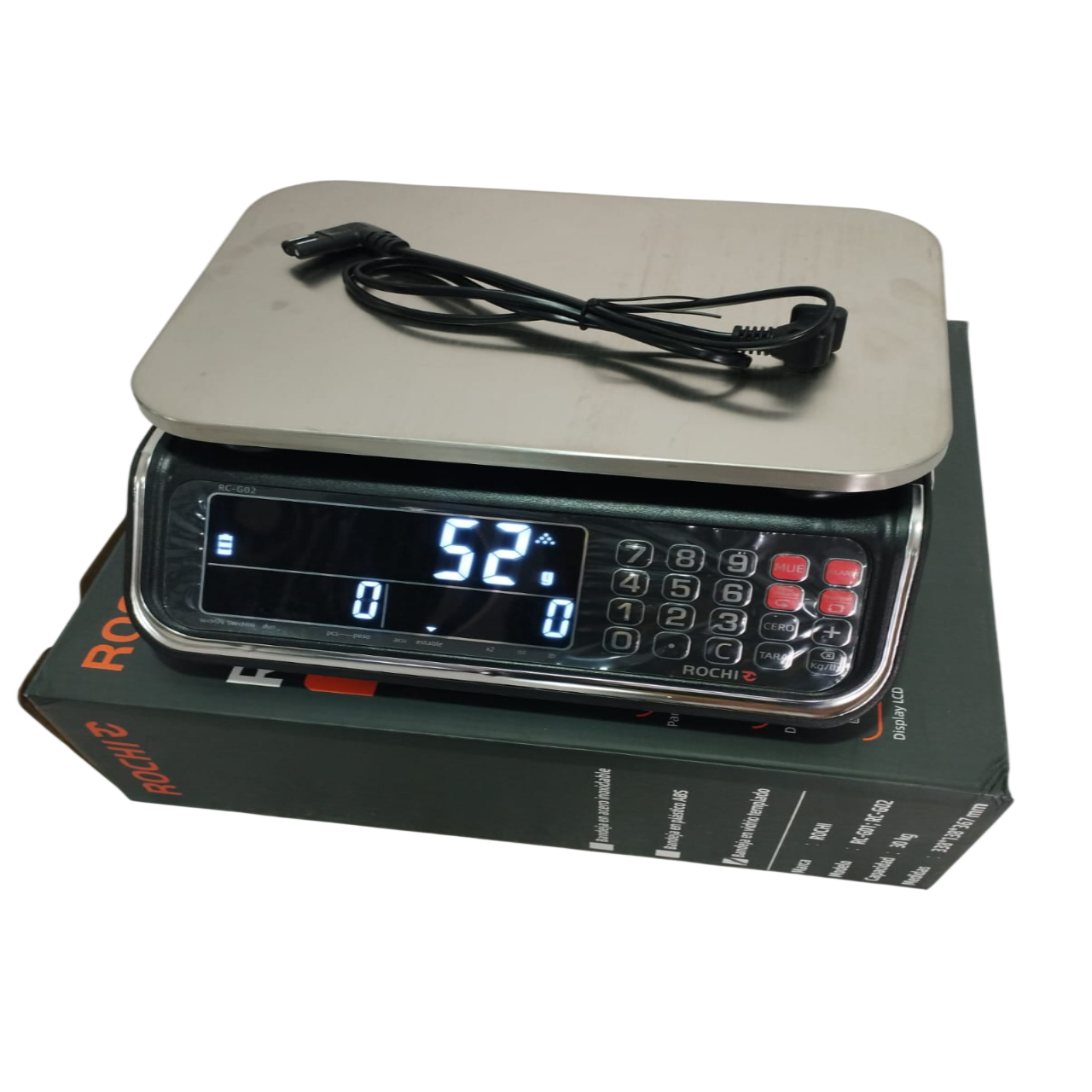 Gramera Comercial Digital ROCHI LED 3KG/6KG/15KG/30KG